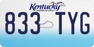 KY license plate 833TYG