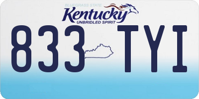 KY license plate 833TYI