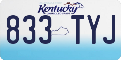KY license plate 833TYJ