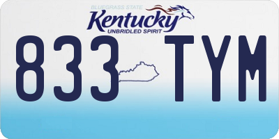 KY license plate 833TYM