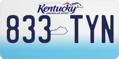 KY license plate 833TYN