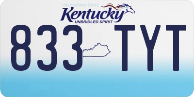 KY license plate 833TYT