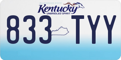 KY license plate 833TYY