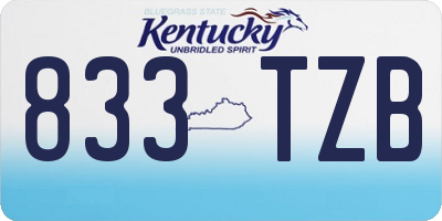 KY license plate 833TZB