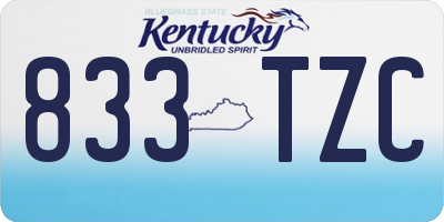 KY license plate 833TZC