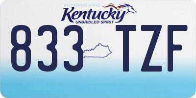 KY license plate 833TZF