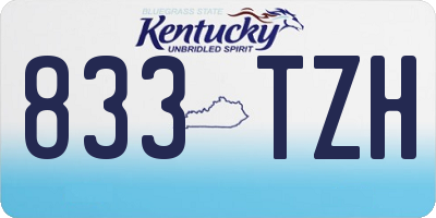 KY license plate 833TZH