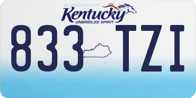 KY license plate 833TZI