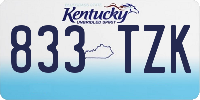 KY license plate 833TZK
