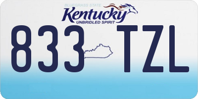 KY license plate 833TZL
