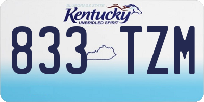 KY license plate 833TZM