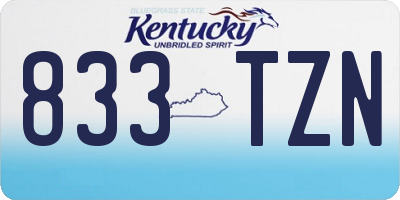 KY license plate 833TZN