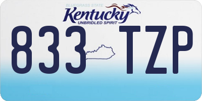 KY license plate 833TZP