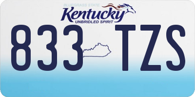KY license plate 833TZS