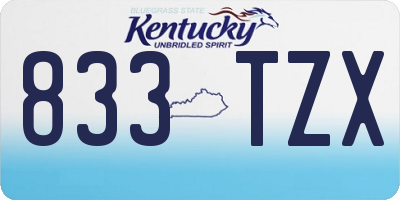 KY license plate 833TZX
