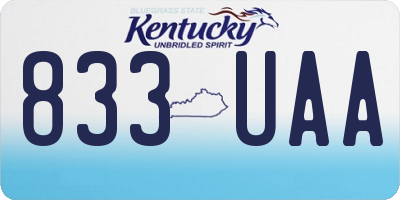 KY license plate 833UAA
