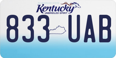 KY license plate 833UAB