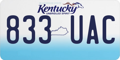 KY license plate 833UAC