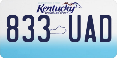 KY license plate 833UAD