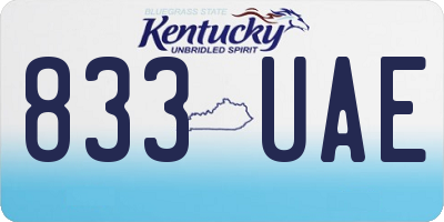KY license plate 833UAE