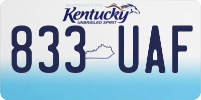 KY license plate 833UAF