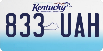 KY license plate 833UAH