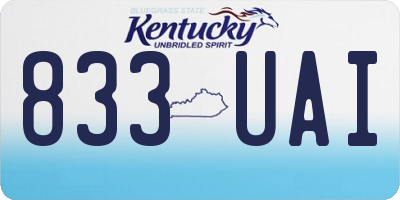 KY license plate 833UAI