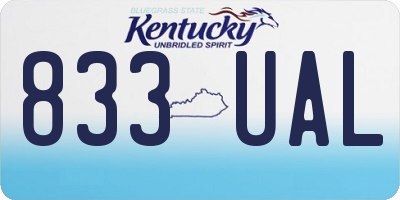 KY license plate 833UAL