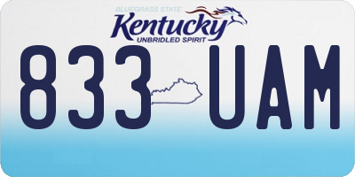 KY license plate 833UAM