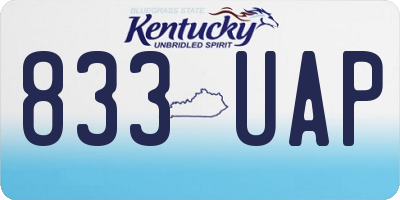 KY license plate 833UAP