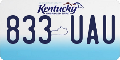 KY license plate 833UAU
