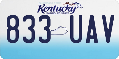 KY license plate 833UAV