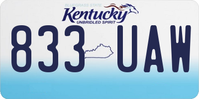 KY license plate 833UAW