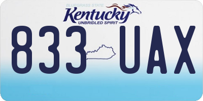 KY license plate 833UAX