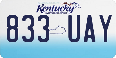 KY license plate 833UAY