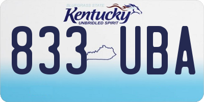 KY license plate 833UBA