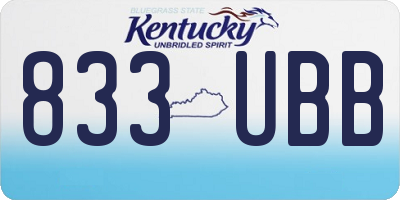 KY license plate 833UBB
