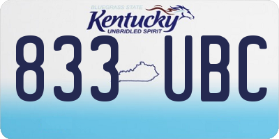 KY license plate 833UBC