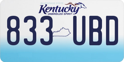 KY license plate 833UBD