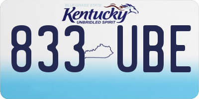 KY license plate 833UBE