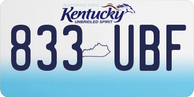 KY license plate 833UBF