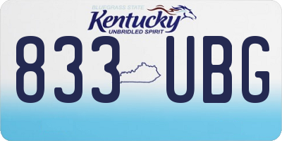 KY license plate 833UBG