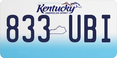KY license plate 833UBI