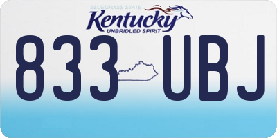KY license plate 833UBJ