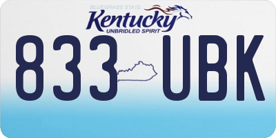KY license plate 833UBK
