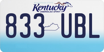 KY license plate 833UBL