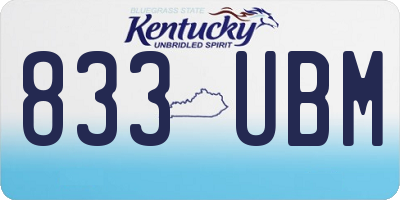 KY license plate 833UBM