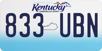 KY license plate 833UBN