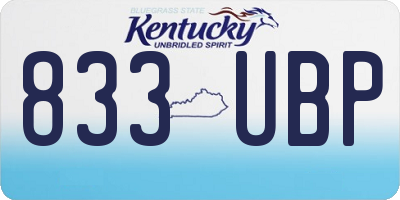 KY license plate 833UBP