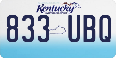 KY license plate 833UBQ